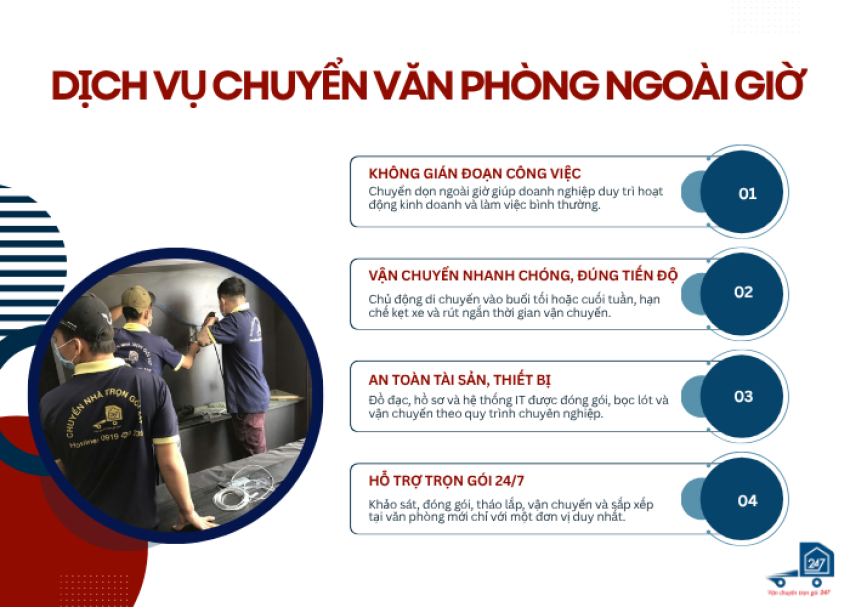 Dịch vụ chuyển văn phòng ngoài giờ